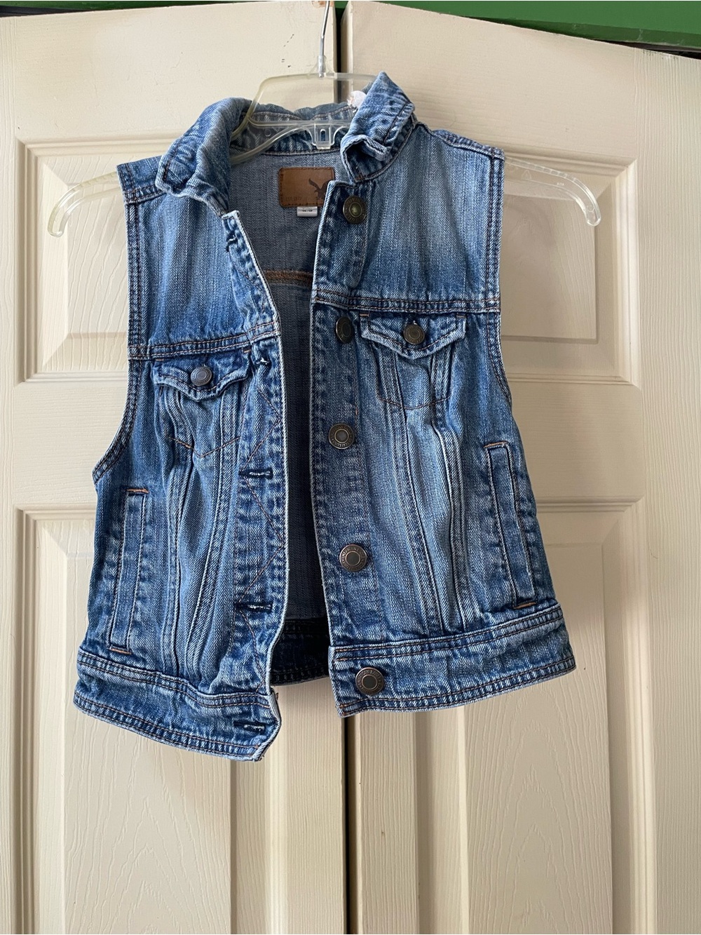 Ladies Blue Denim Vest Jacket - Lightweight Layer